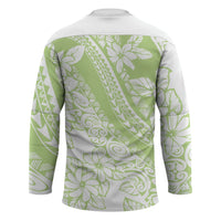Polynesian Tiare Flower Sage Green Pastel Hockey Jersey LT14 - Polynesian Pride