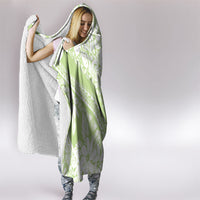 Polynesian Tiare Flower Sage Green Pastel Hooded Blanket LT14 - Polynesian Pride