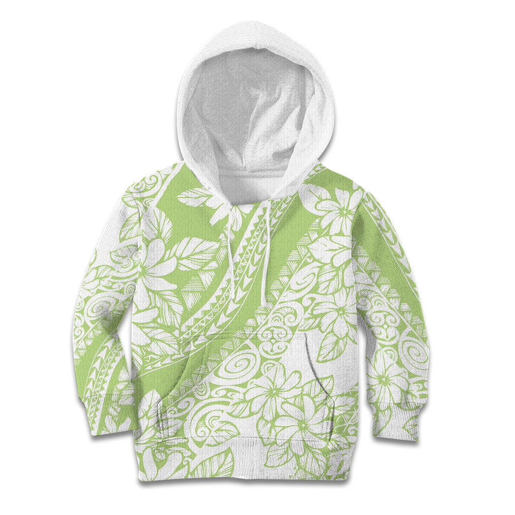 Polynesian Tiare Flower Sage Green Pastel Kid Hoodie LT14 Hoodie Sage Green - Polynesian Pride