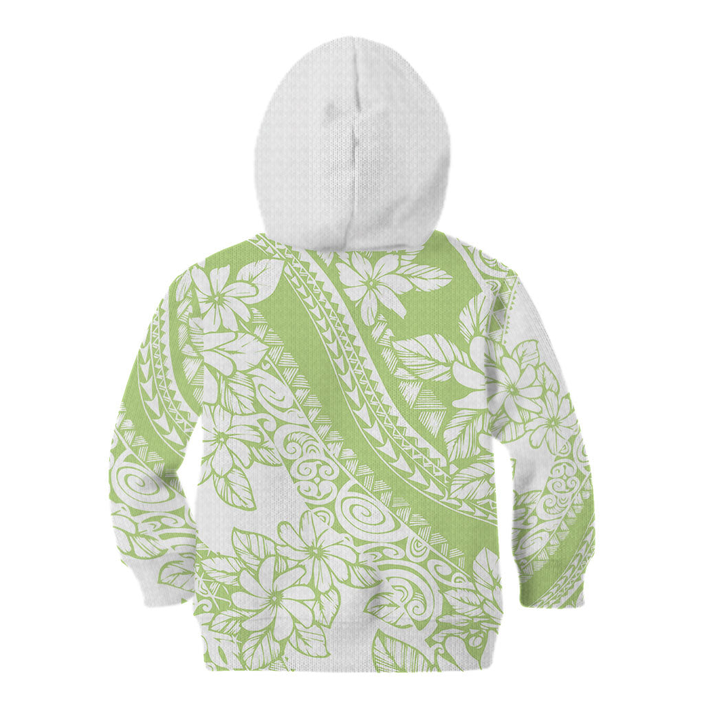 Polynesian Tiare Flower Sage Green Pastel Kid Hoodie LT14 - Polynesian Pride