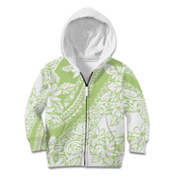 Polynesian Tiare Flower Sage Green Pastel Kid Hoodie LT14 Zip Hoodie Sage Green - Polynesian Pride