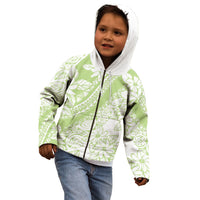 Polynesian Tiare Flower Sage Green Pastel Kid Hoodie LT14 - Polynesian Pride