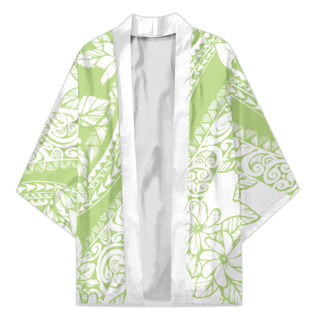 Polynesian Tiare Flower Sage Green Pastel Kimono LT14 Unisex Sage Green - Polynesian Pride