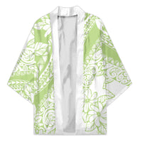 Polynesian Tiare Flower Sage Green Pastel Kimono LT14 Unisex Sage Green - Polynesian Pride