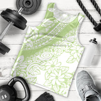 Polynesian Tiare Flower Sage Green Pastel Men Tank Top LT14 - Polynesian Pride
