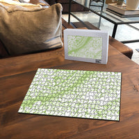 Polynesian Tiare Flower Sage Green Pastel Puzzle