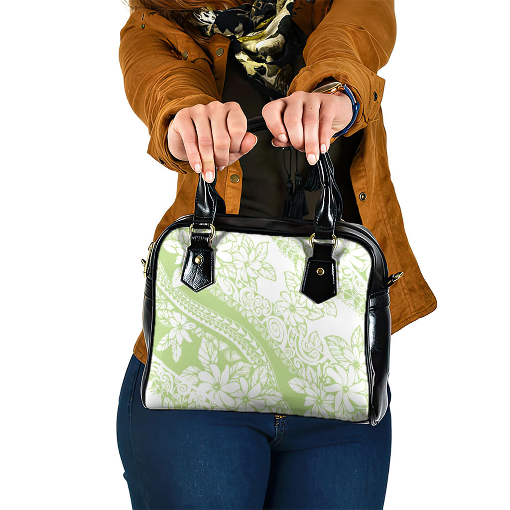 Polynesian Tiare Flower Sage Green Pastel Shoulder Handbag LT14 One Size Sage Green - Polynesian Pride