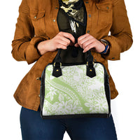 Polynesian Tiare Flower Sage Green Pastel Shoulder Handbag LT14 - Polynesian Pride