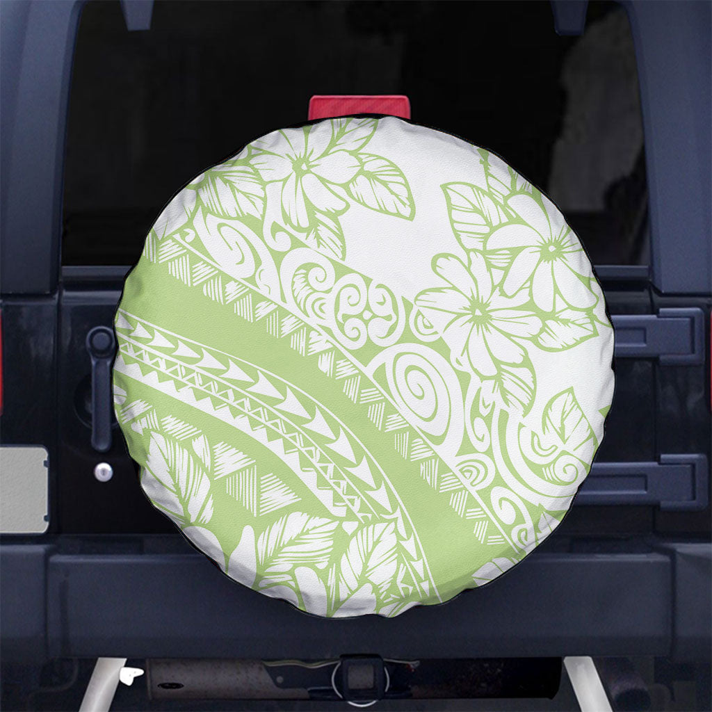 Polynesian Tiare Flower Sage Green Pastel Spare Tire Cover LT14 No hole Sage Green - Polynesian Pride