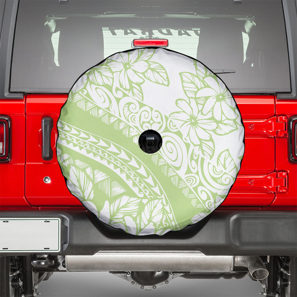 Polynesian Tiare Flower Sage Green Pastel Spare Tire Cover LT14 - Polynesian Pride