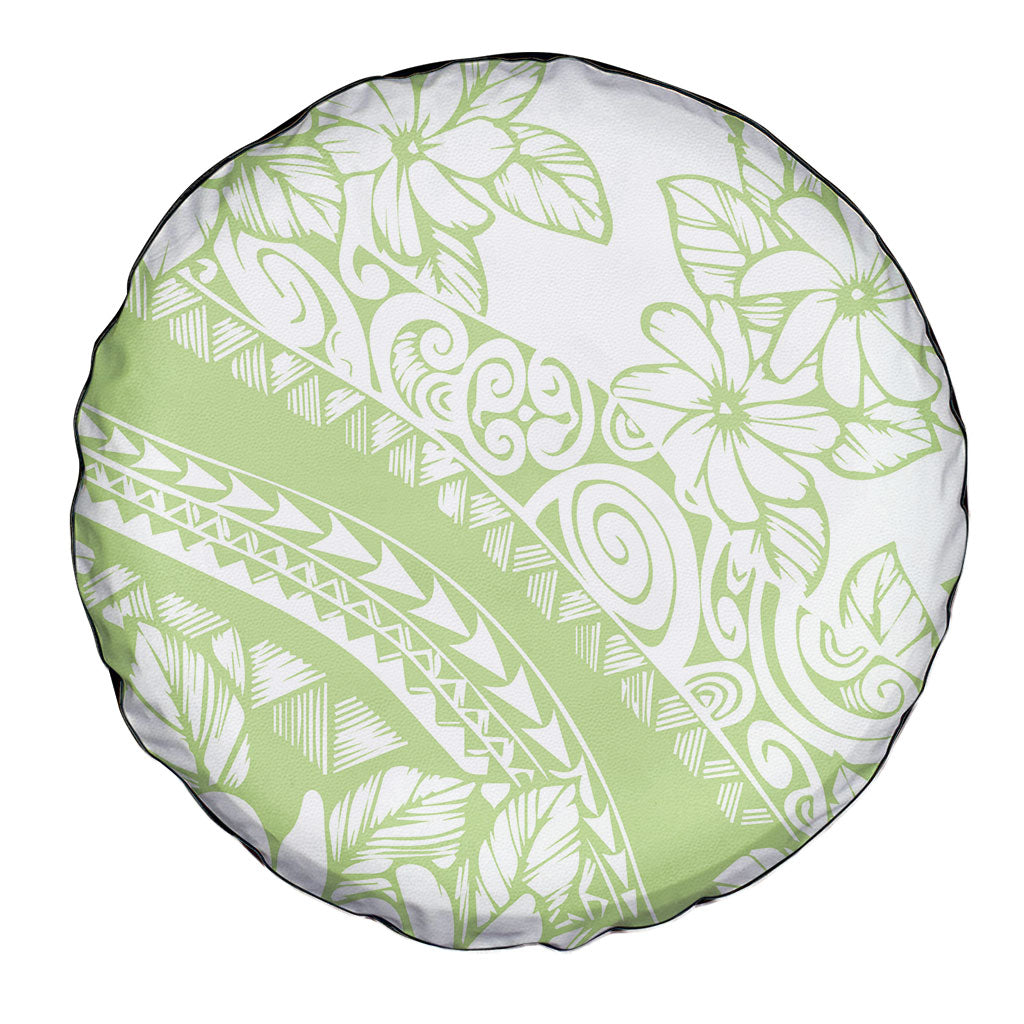 Polynesian Tiare Flower Sage Green Pastel Spare Tire Cover LT14 - Polynesian Pride