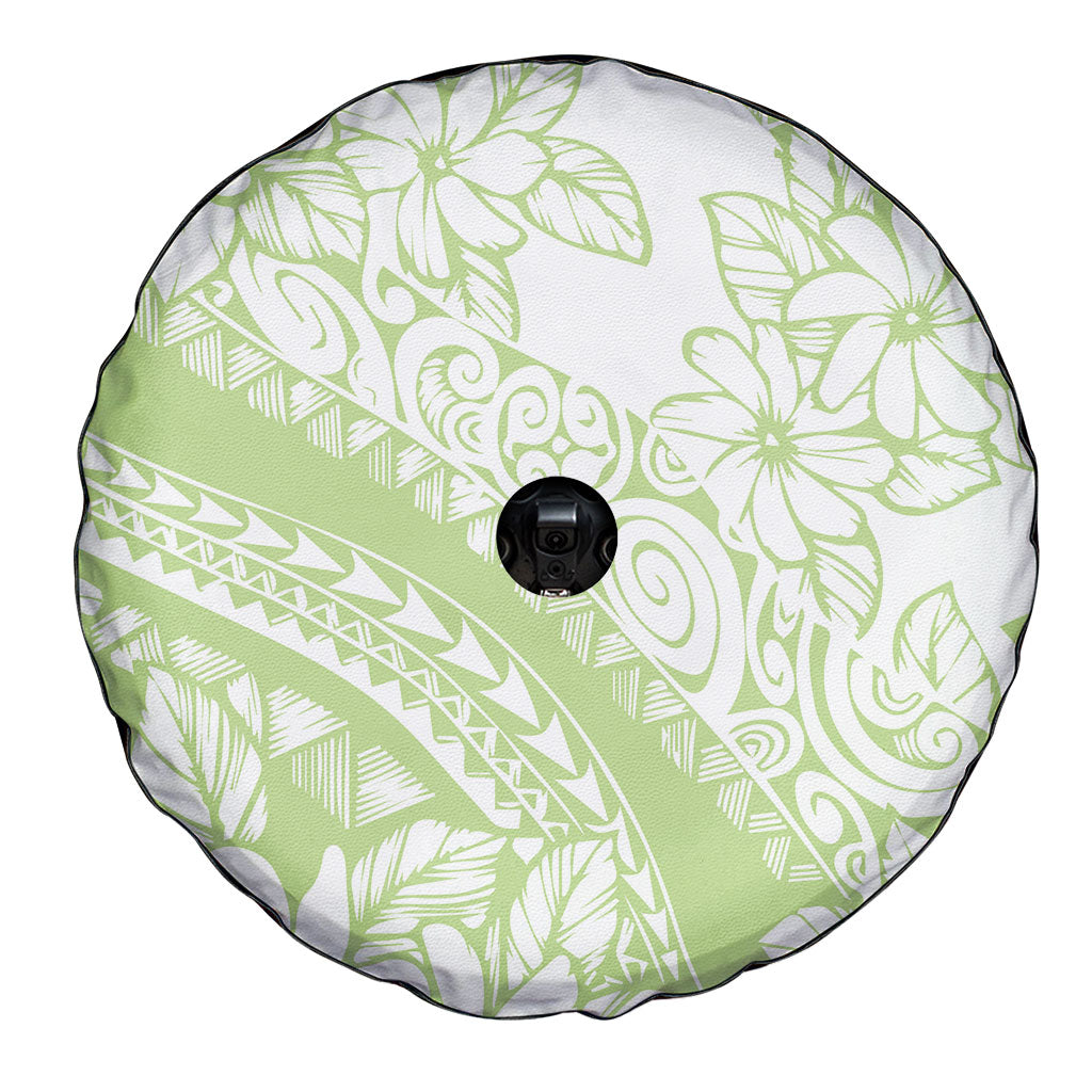 Polynesian Tiare Flower Sage Green Pastel Spare Tire Cover LT14 - Polynesian Pride