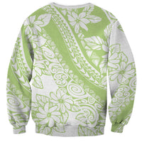 Polynesian Tiare Flower Sage Green Pastel Sweatshirt LT14 - Polynesian Pride