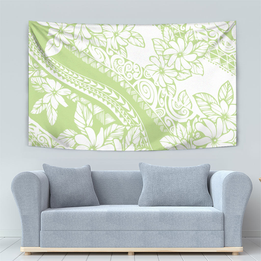 Polynesian Tiare Flower Sage Green Pastel Tapestry LT14 - Polynesian Pride