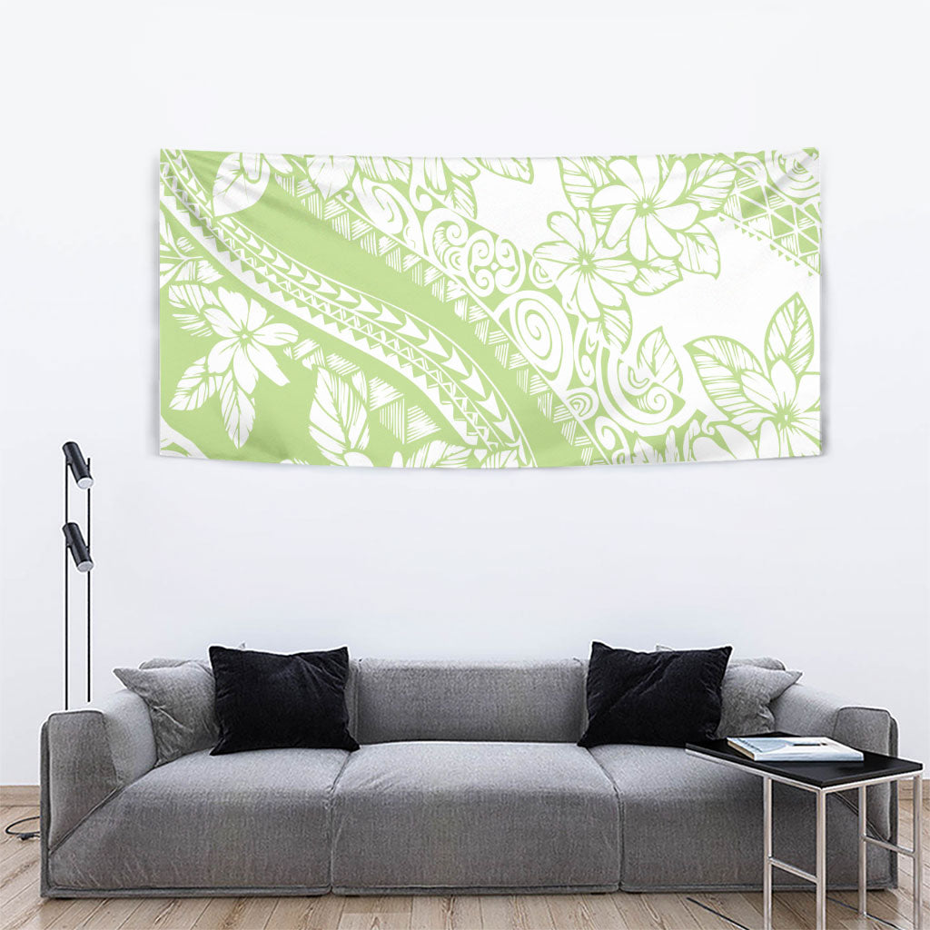Polynesian Tiare Flower Sage Green Pastel Tapestry LT14 - Polynesian Pride