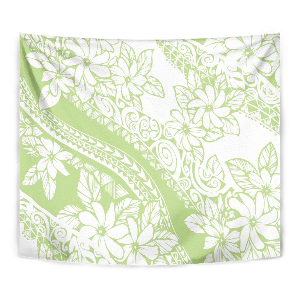 Polynesian Tiare Flower Sage Green Pastel Tapestry LT14 - Polynesian Pride