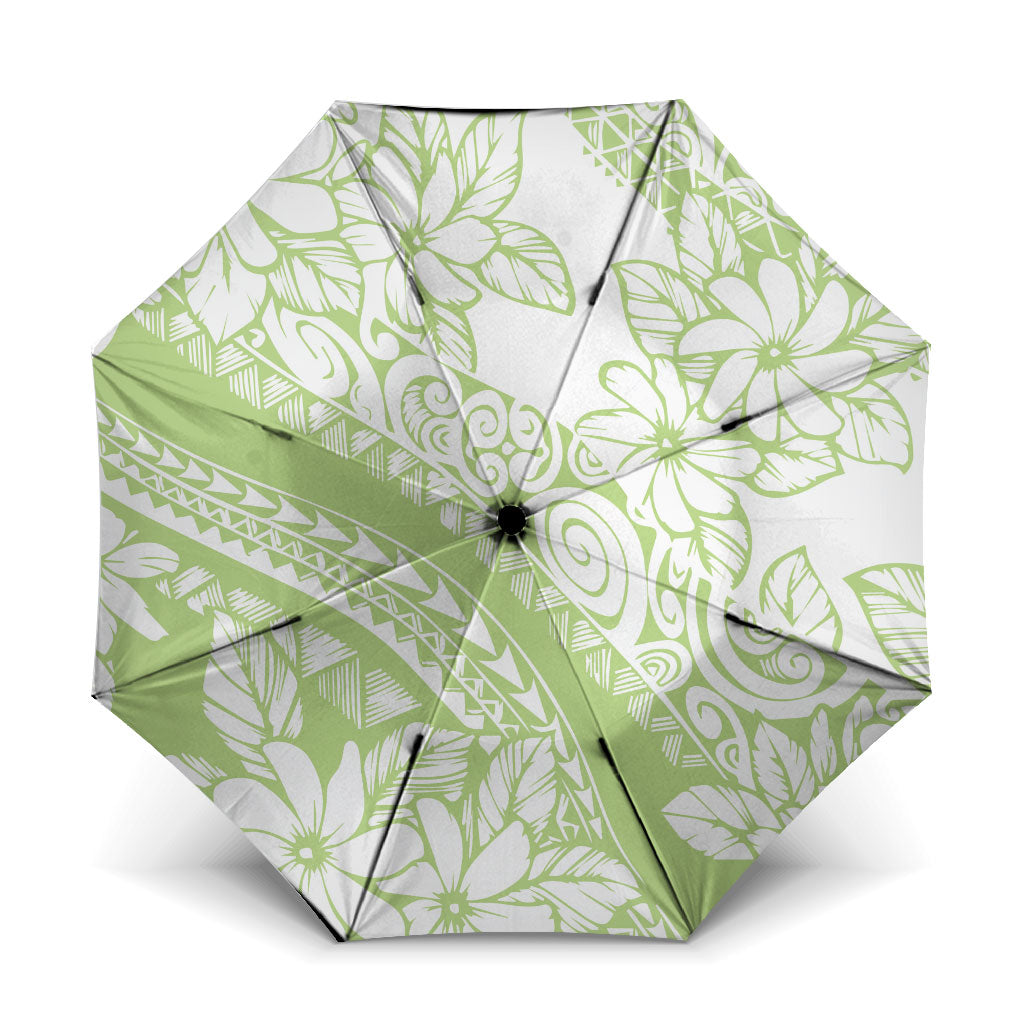 Polynesian Tiare Flower Sage Green Pastel Umbrella LT14 One Size Folded 11.42 inch Opened Diameter 37.4 inch Sage Green - Polynesian Pride