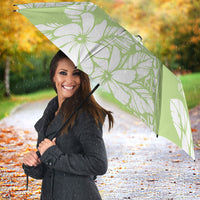 Polynesian Tiare Flower Sage Green Pastel Umbrella LT14 - Polynesian Pride