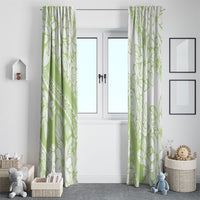 Polynesian Tiare Flower Sage Green Pastel Window Curtain LT14 - Polynesian Pride