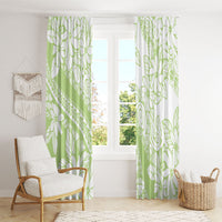 Polynesian Tiare Flower Sage Green Pastel Window Curtain LT14 - Polynesian Pride