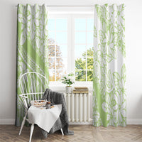 Polynesian Tiare Flower Sage Green Pastel Window Curtain LT14 - Polynesian Pride