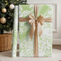 Polynesian Tiare Flower Sage Green Pastel Wrapping Paper LT14 - Polynesian Pride