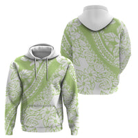 Polynesian Tiare Flower Sage Green Pastel Zip Hoodie