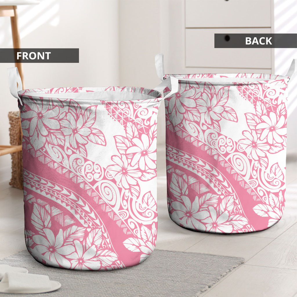 Polynesian Tiare Flower Pink Pastel Vibes Laundry Basket LT14 - Polynesian Pride
