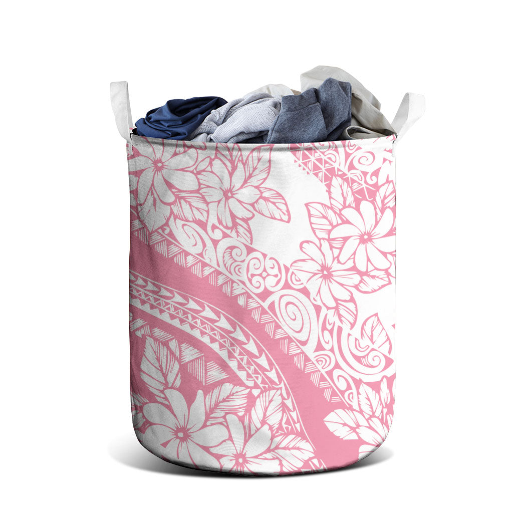 Polynesian Tiare Flower Pink Pastel Vibes Laundry Basket LT14 - Polynesian Pride
