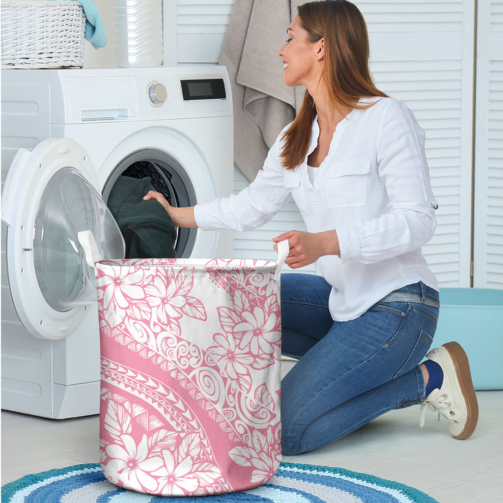 Polynesian Tiare Flower Pink Pastel Vibes Laundry Basket LT14 - Polynesian Pride