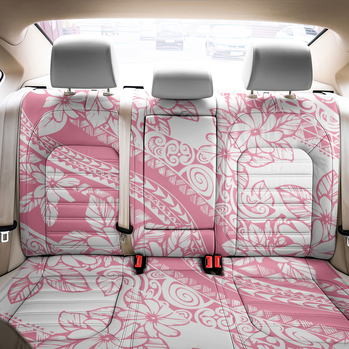 Polynesian Tiare Flower Pink Pastel Vibes Back Car Seat Cover LT14 - Polynesian Pride