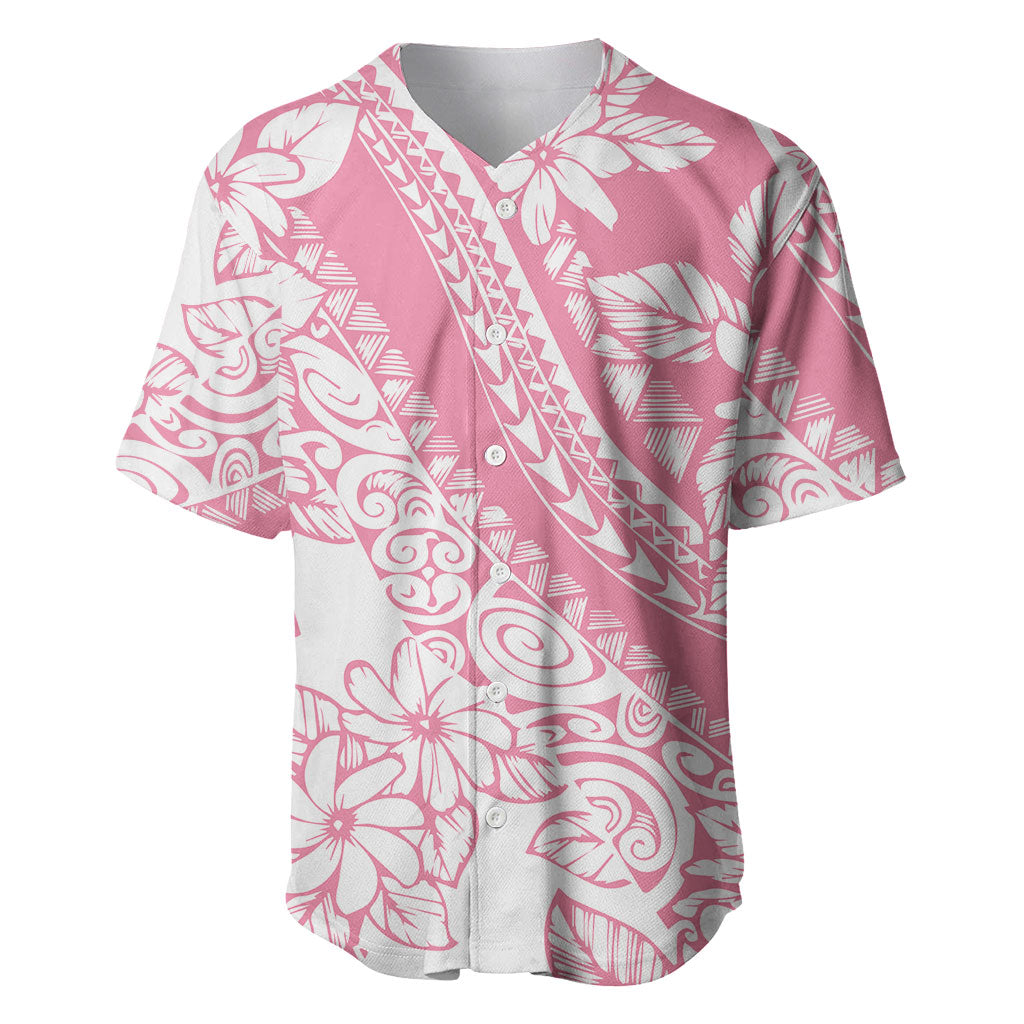 Polynesian Tiare Flower Pink Pastel Vibes Baseball Jersey LT14 Pink - Polynesian Pride