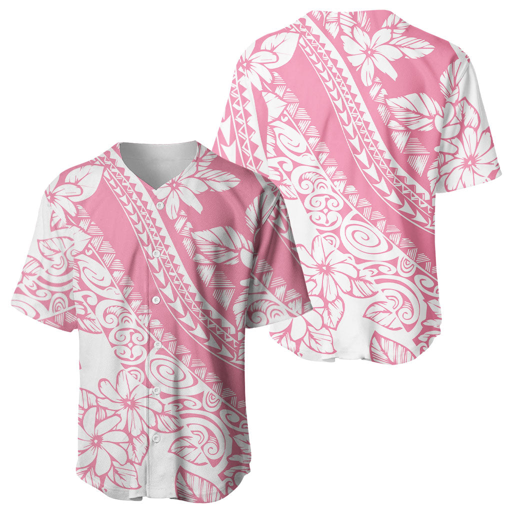 Polynesian Tiare Flower Pink Pastel Vibes Baseball Jersey LT14 - Polynesian Pride