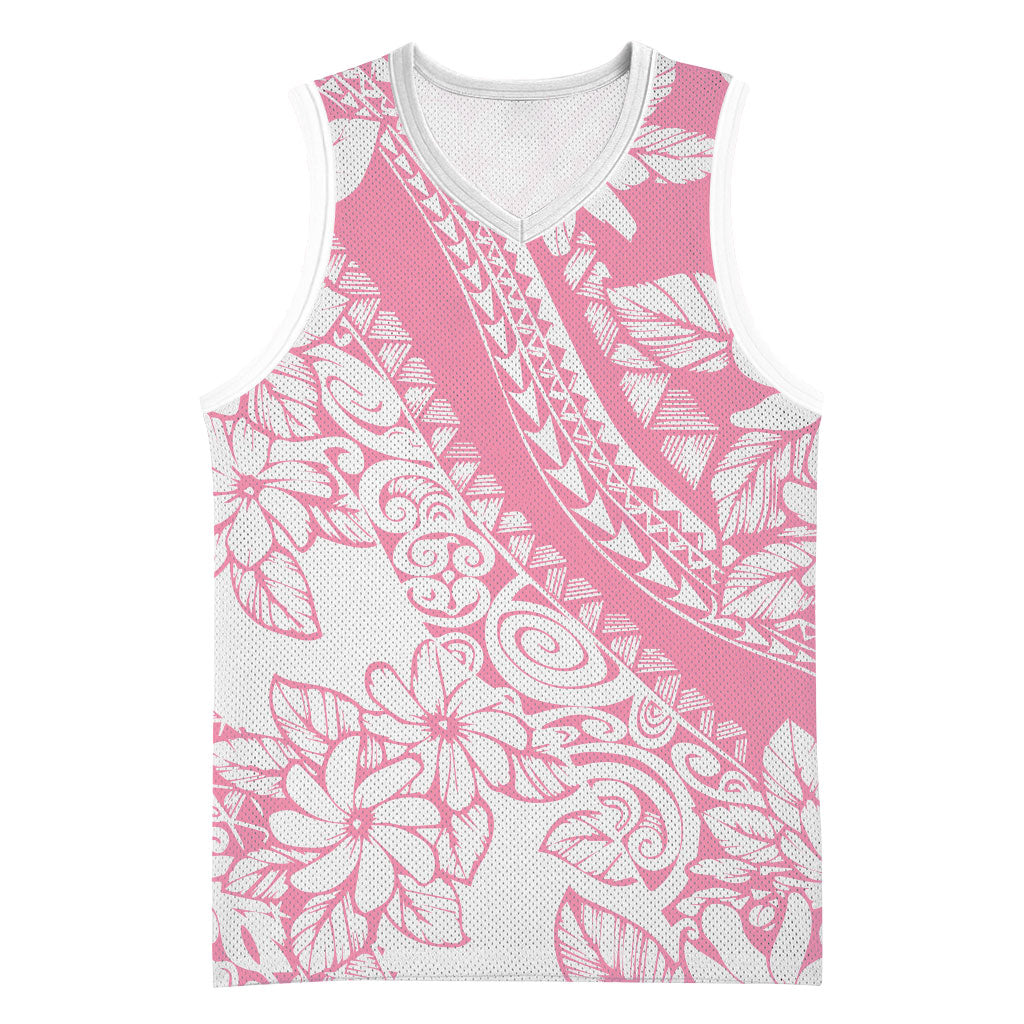 Polynesian Tiare Flower Pink Pastel Vibes Basketball Jersey LT14 Unisex Pink - Polynesian Pride