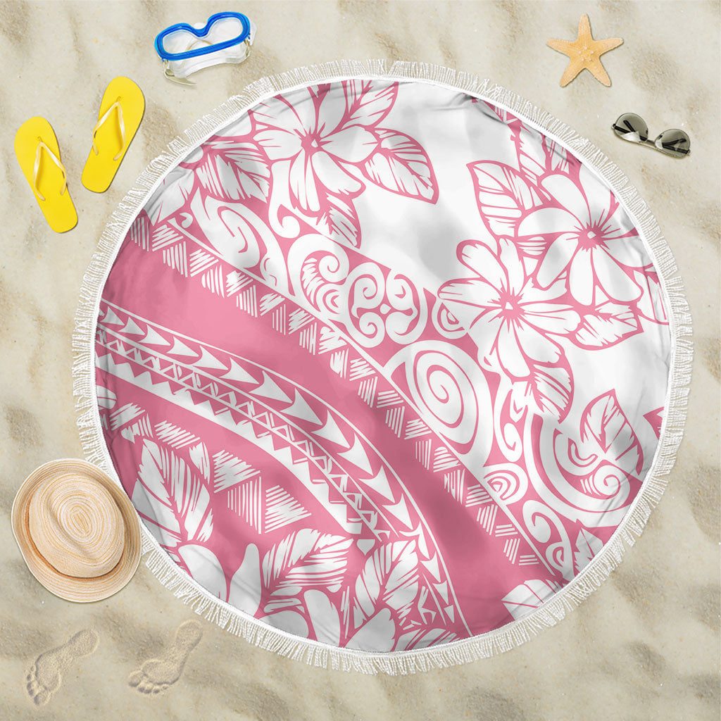 Polynesian Tiare Flower Pink Pastel Vibes Beach Blanket LT14 One Size 150cm Pink - Polynesian Pride