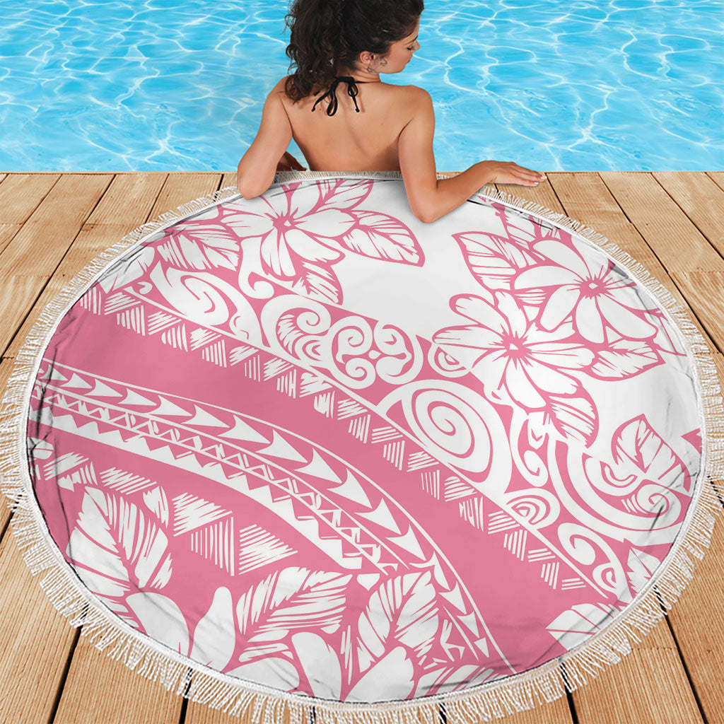 Polynesian Tiare Flower Pink Pastel Vibes Beach Blanket LT14 - Polynesian Pride