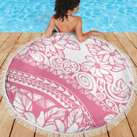 Polynesian Tiare Flower Pink Pastel Vibes Beach Blanket LT14 - Polynesian Pride