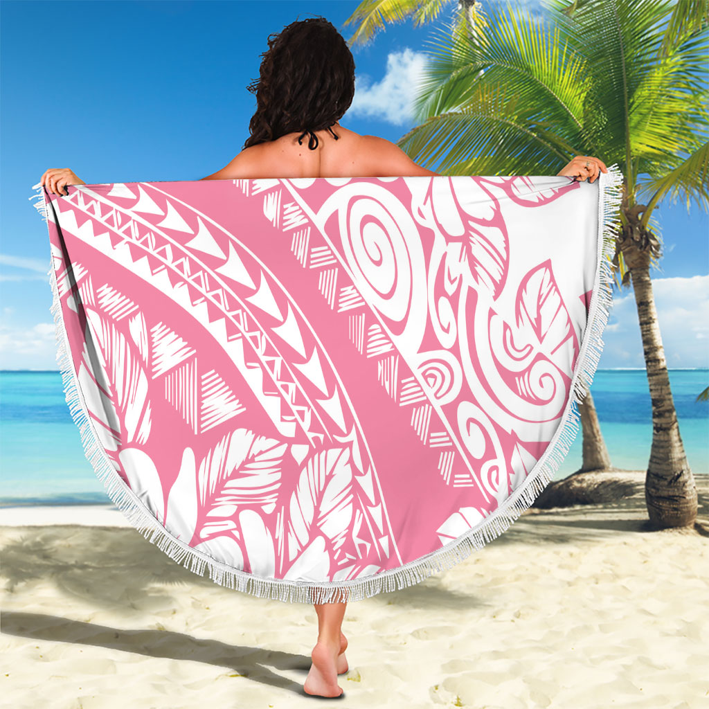 Polynesian Tiare Flower Pink Pastel Vibes Beach Blanket LT14 - Polynesian Pride