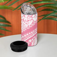 Polynesian Tiare Flower Pink Pastel Vibes 4 in 1 Can Cooler Tumbler LT14 - Polynesian Pride
