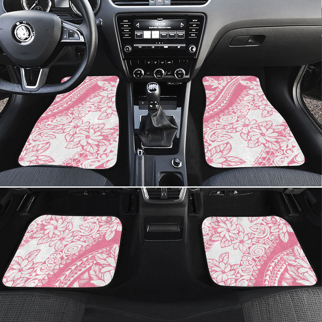 Polynesian Tiare Flower Pink Pastel Vibes Car Mats LT14 Set 4pcs Pink - Polynesian Pride