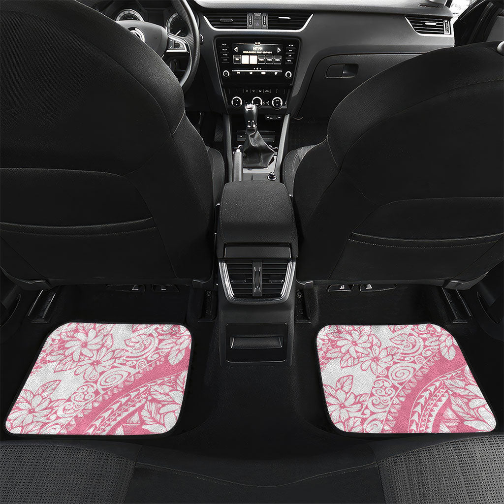 Polynesian Tiare Flower Pink Pastel Vibes Car Mats LT14 Set 2pcs - Back Pink - Polynesian Pride