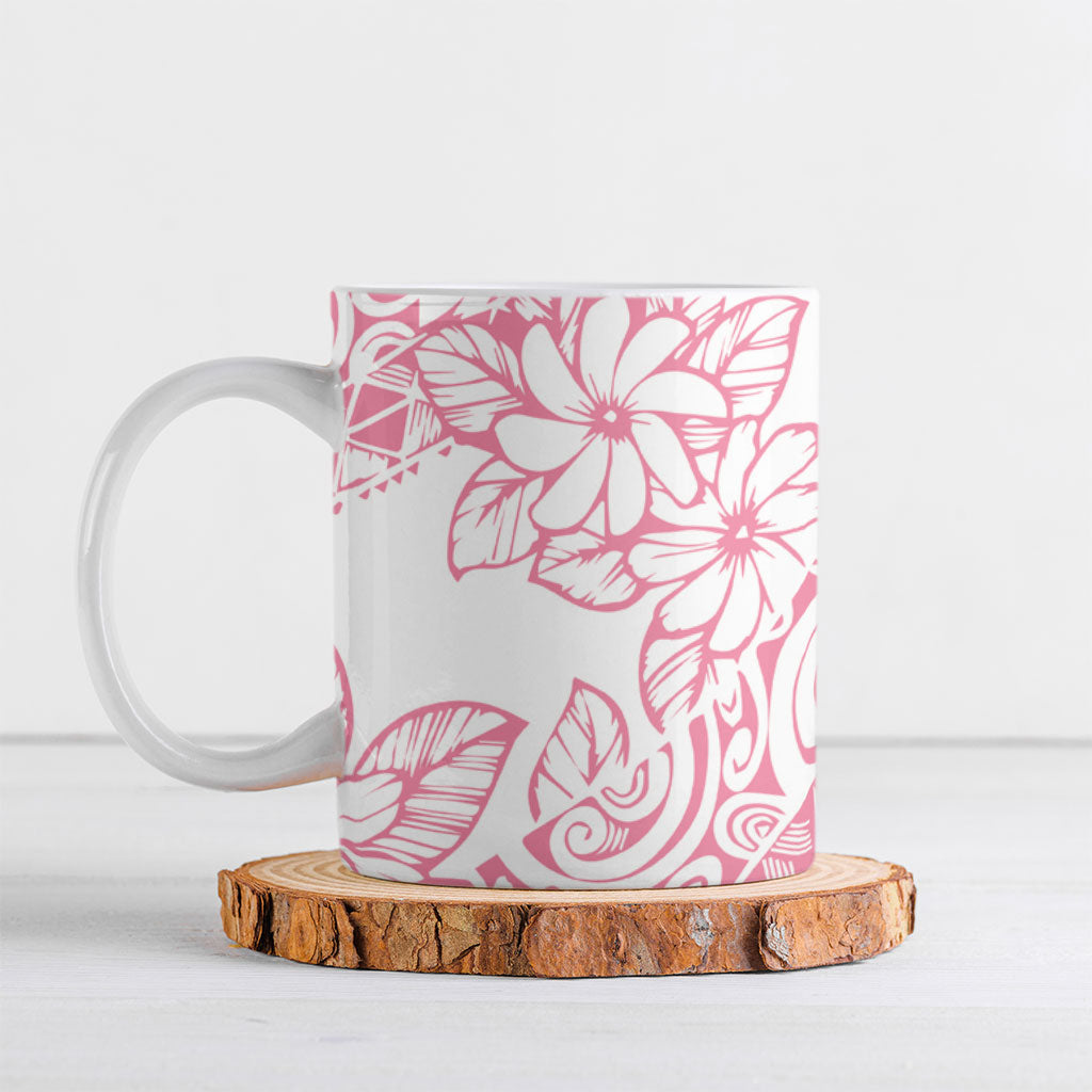Polynesian Tiare Flower Pink Pastel Vibes Ceramic Mug LT14 Pink - Polynesian Pride