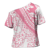 Polynesian Tiare Flower Pink Pastel Vibes Cross Shoulder Shirt LT14 - Polynesian Pride
