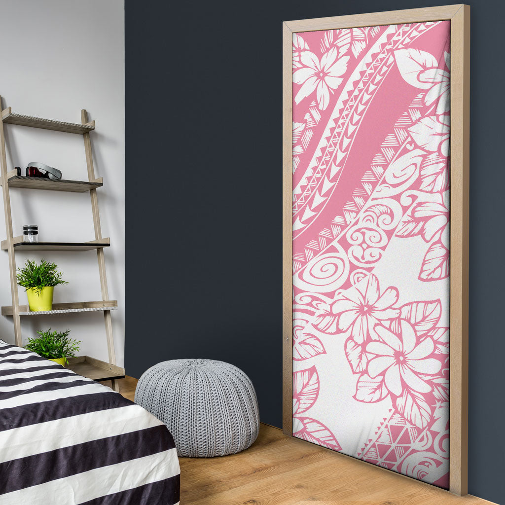 Polynesian Tiare Flower Pink Pastel Vibes Door Cover LT14 - Polynesian Pride