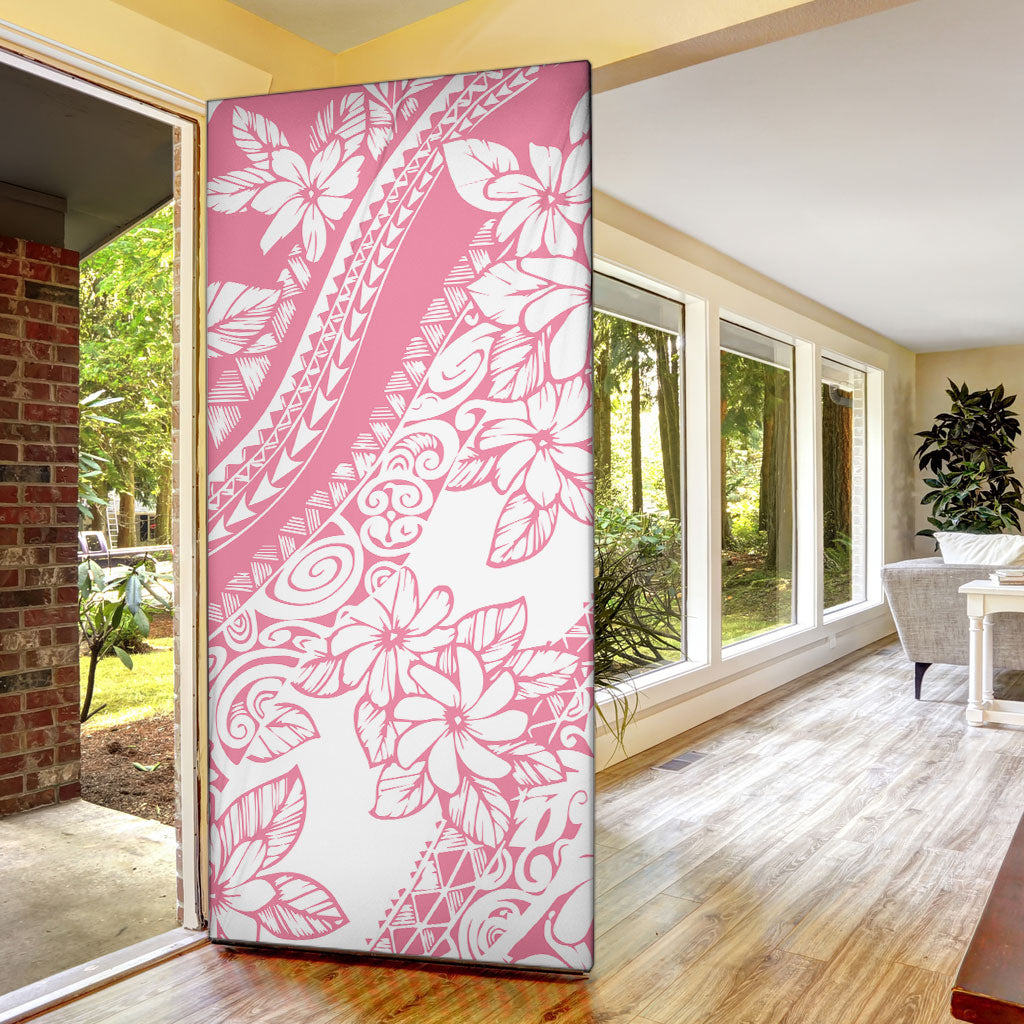 Polynesian Tiare Flower Pink Pastel Vibes Door Cover LT14 - Polynesian Pride