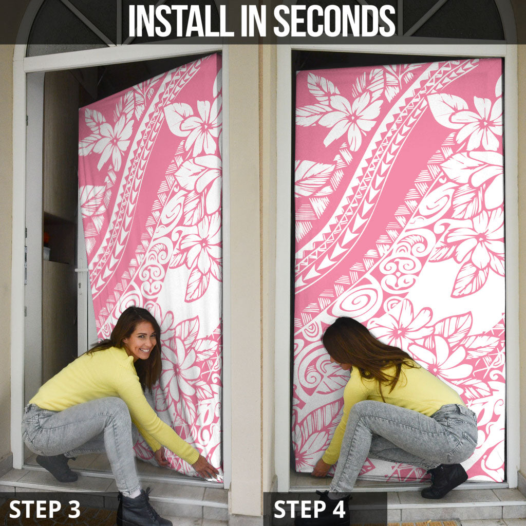 Polynesian Tiare Flower Pink Pastel Vibes Door Cover LT14 - Polynesian Pride