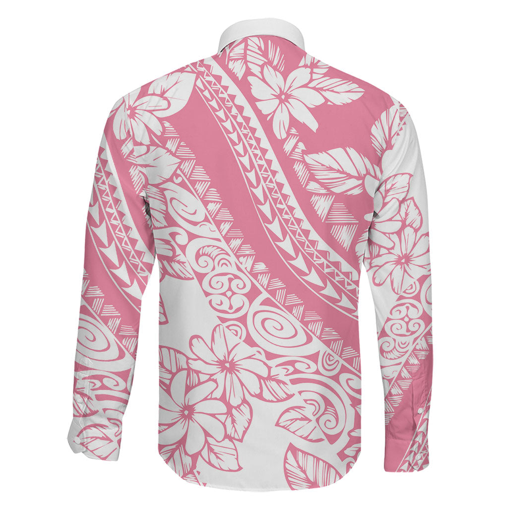 Polynesian Tiare Flower Pink Pastel Vibes Family Matching Summer Maxi Dress and Hawaiian Shirt
