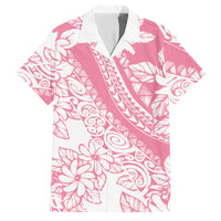 Polynesian Tiare Flower Pink Pastel Vibes Family Matching Tank Maxi Dress and Hawaiian Shirt