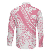 Polynesian Tiare Flower Pink Pastel Vibes Family Matching Tank Maxi Dress and Hawaiian Shirt