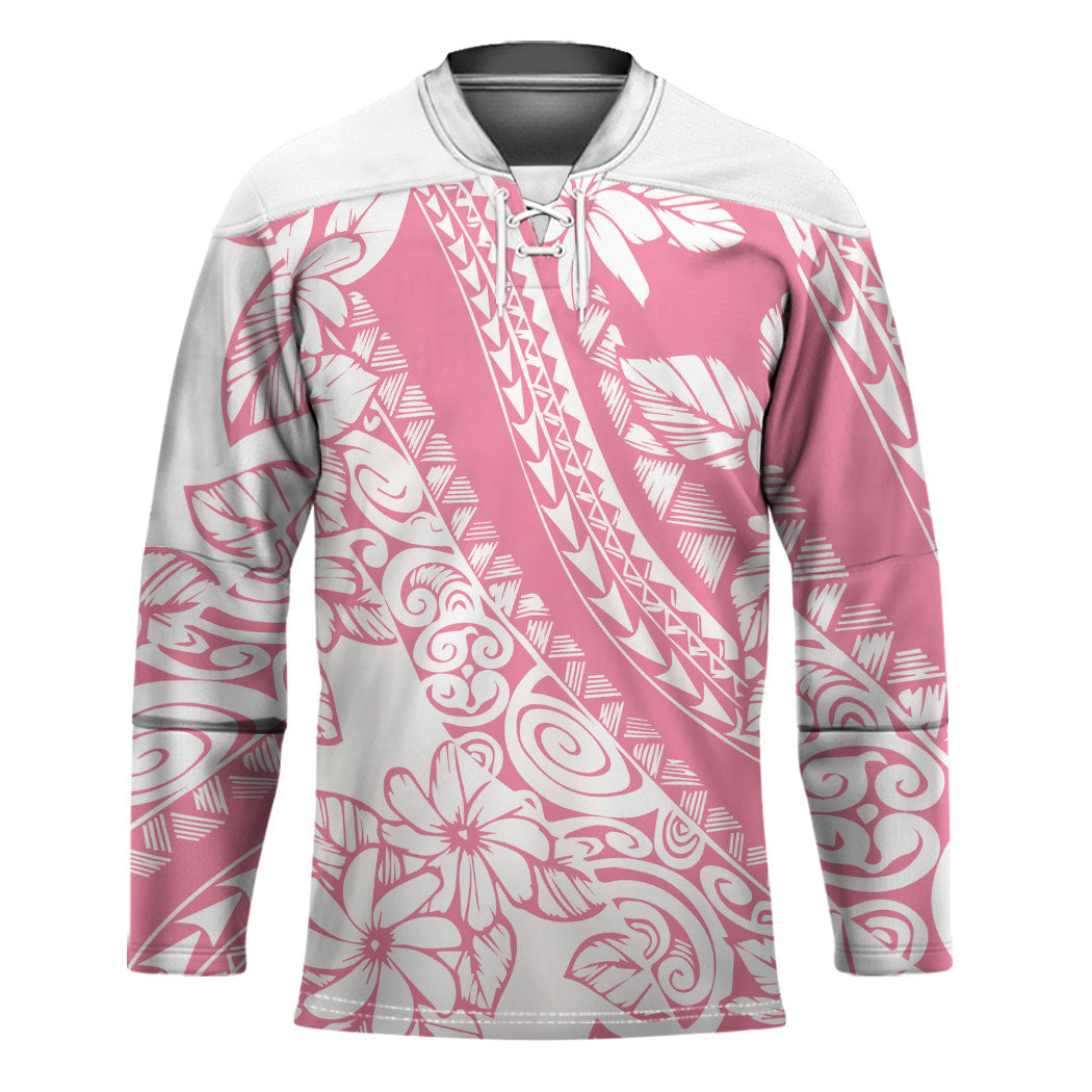 Polynesian Tiare Flower Pink Pastel Vibes Hockey Jersey LT14 Unisex Pink - Polynesian Pride